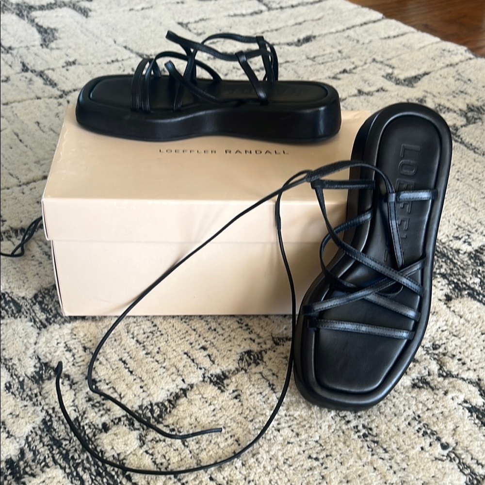 Loeffler Randall Black Strappy Sandals